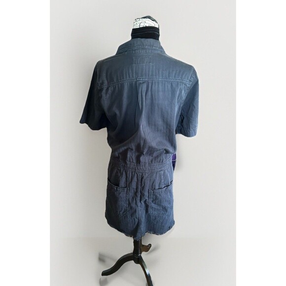 Lucky Brand Drawstring Cotton Dress Coveralls Fringed Hem Size Medium Festival - Picture 3 of 7